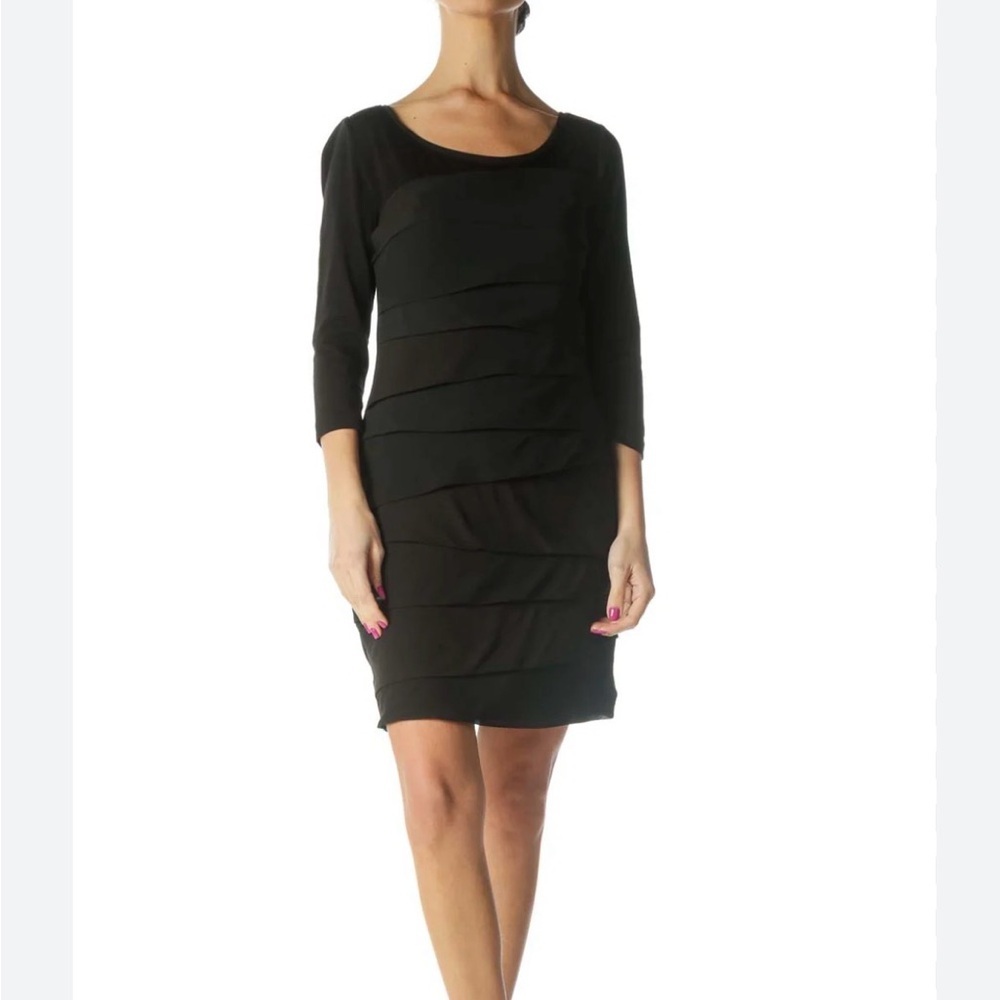 White House Black Market Instantly Slimming Black Layered Mini Dress